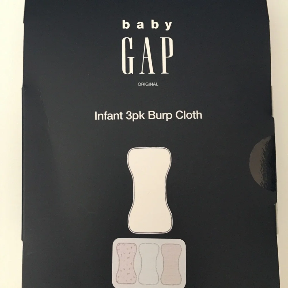 Baby Burp Cloths 3 Soft and Absorbent Pink Floral Stripes White NEW | Baby Gap
